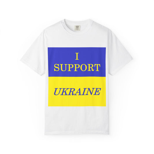 I Support Ukraine T-Shirt — Ukrainian Flag & Tryzub Graphic