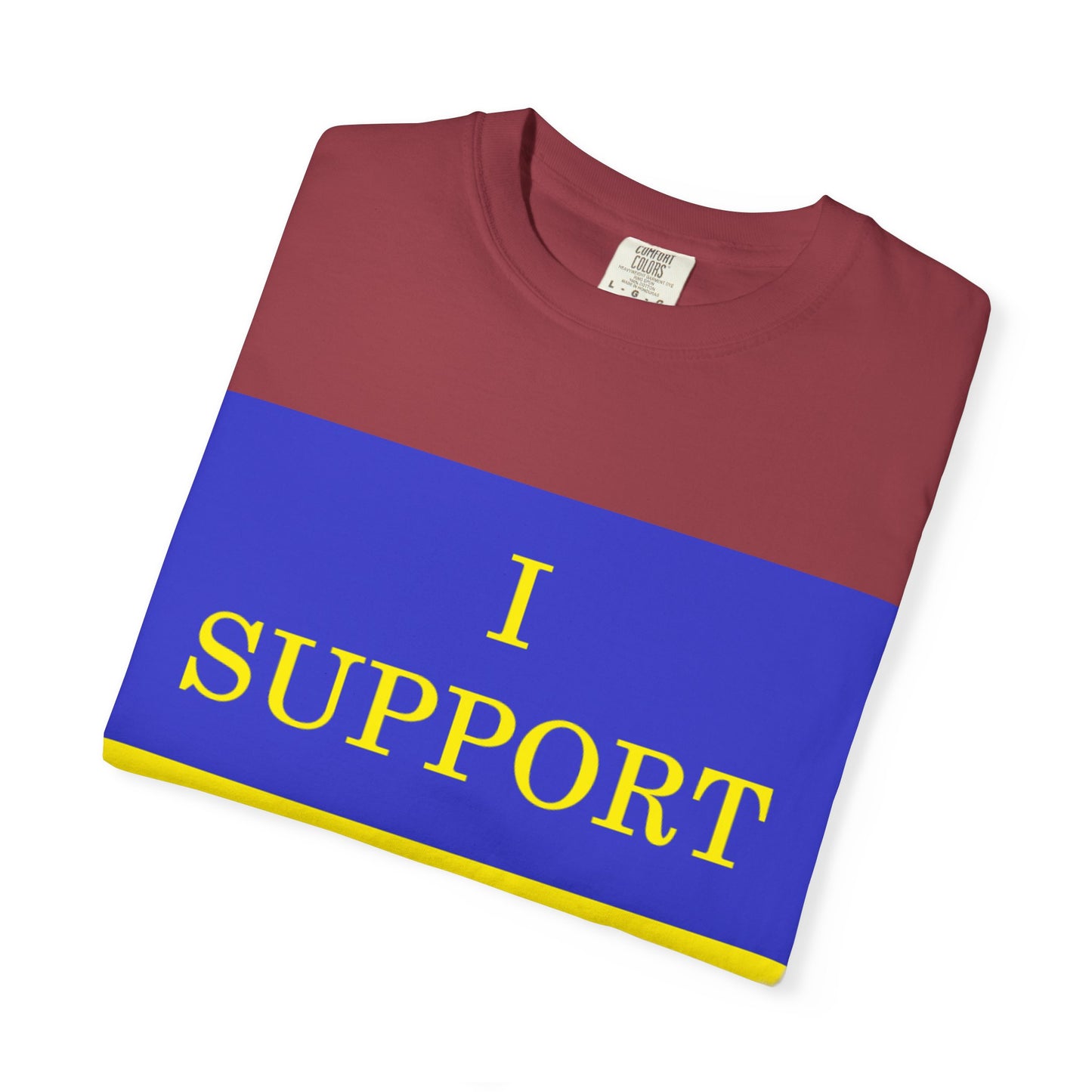 I Support Ukraine T-Shirt — Ukrainian Flag & Tryzub Graphic