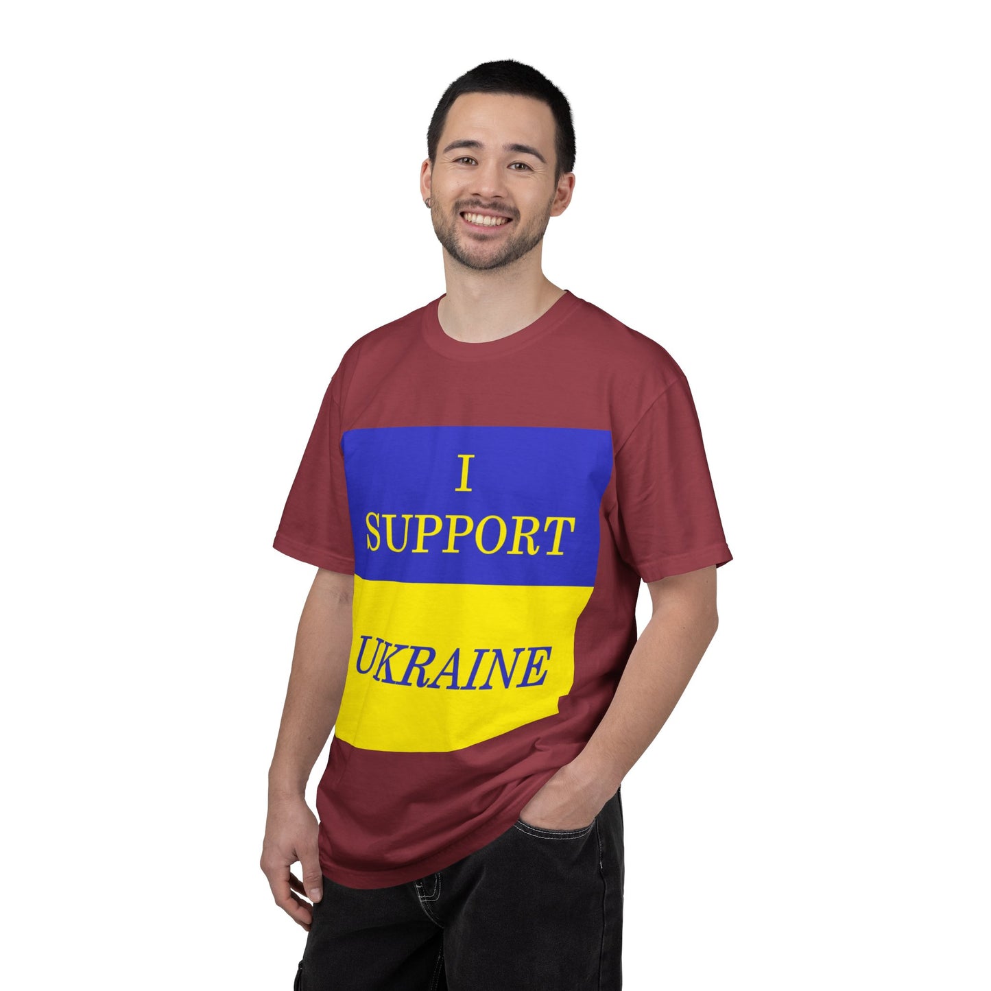 I Support Ukraine T-Shirt — Ukrainian Flag & Tryzub Graphic