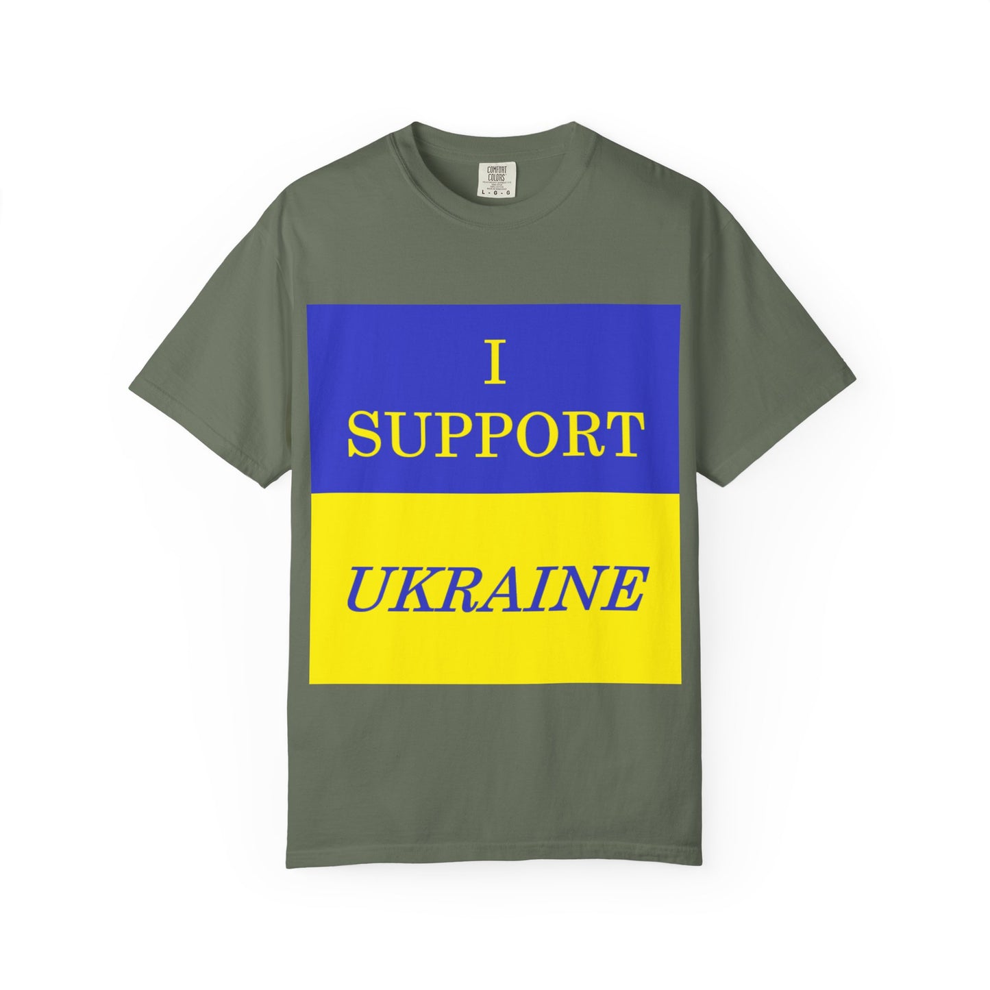 I Support Ukraine T-Shirt — Ukrainian Flag & Tryzub Graphic