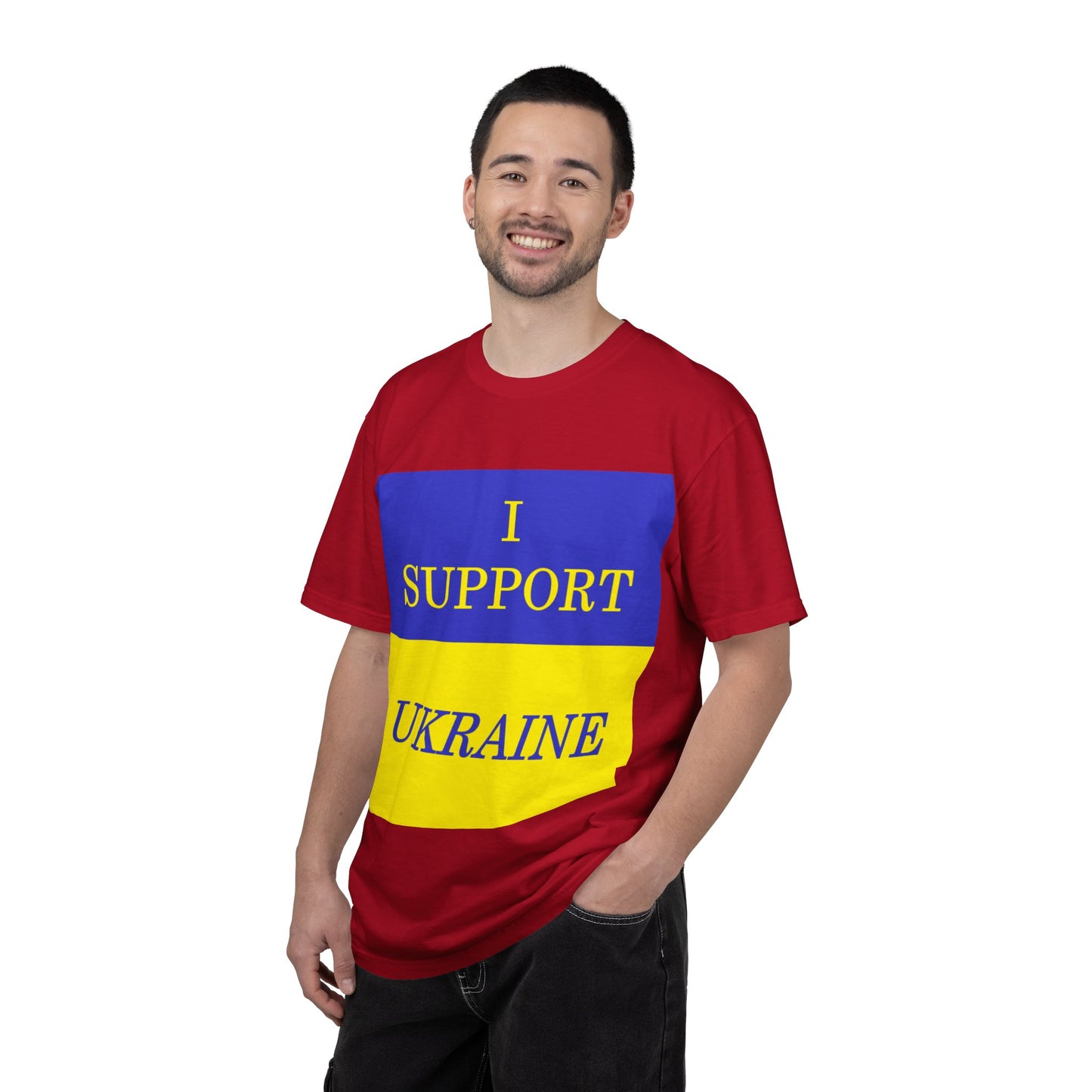 I Support Ukraine T-Shirt — Ukrainian Flag & Tryzub Graphic