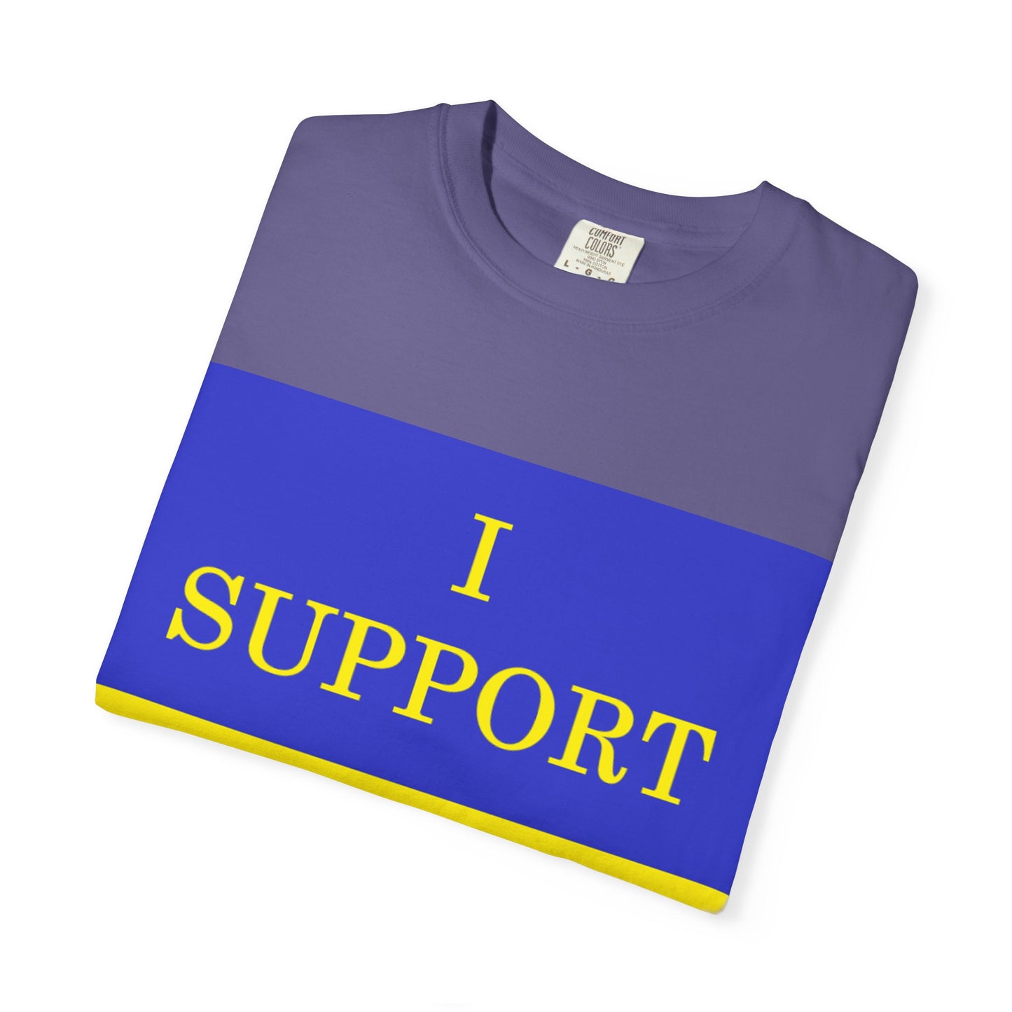 I Support Ukraine T-Shirt — Ukrainian Flag & Tryzub Graphic